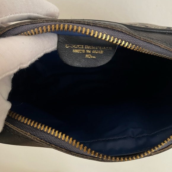 Gucci Web Stripe Cosmetic Pouch Blue Unbrand Strap D-rings Vintage 1970s-1984 - Picture 14 of 17